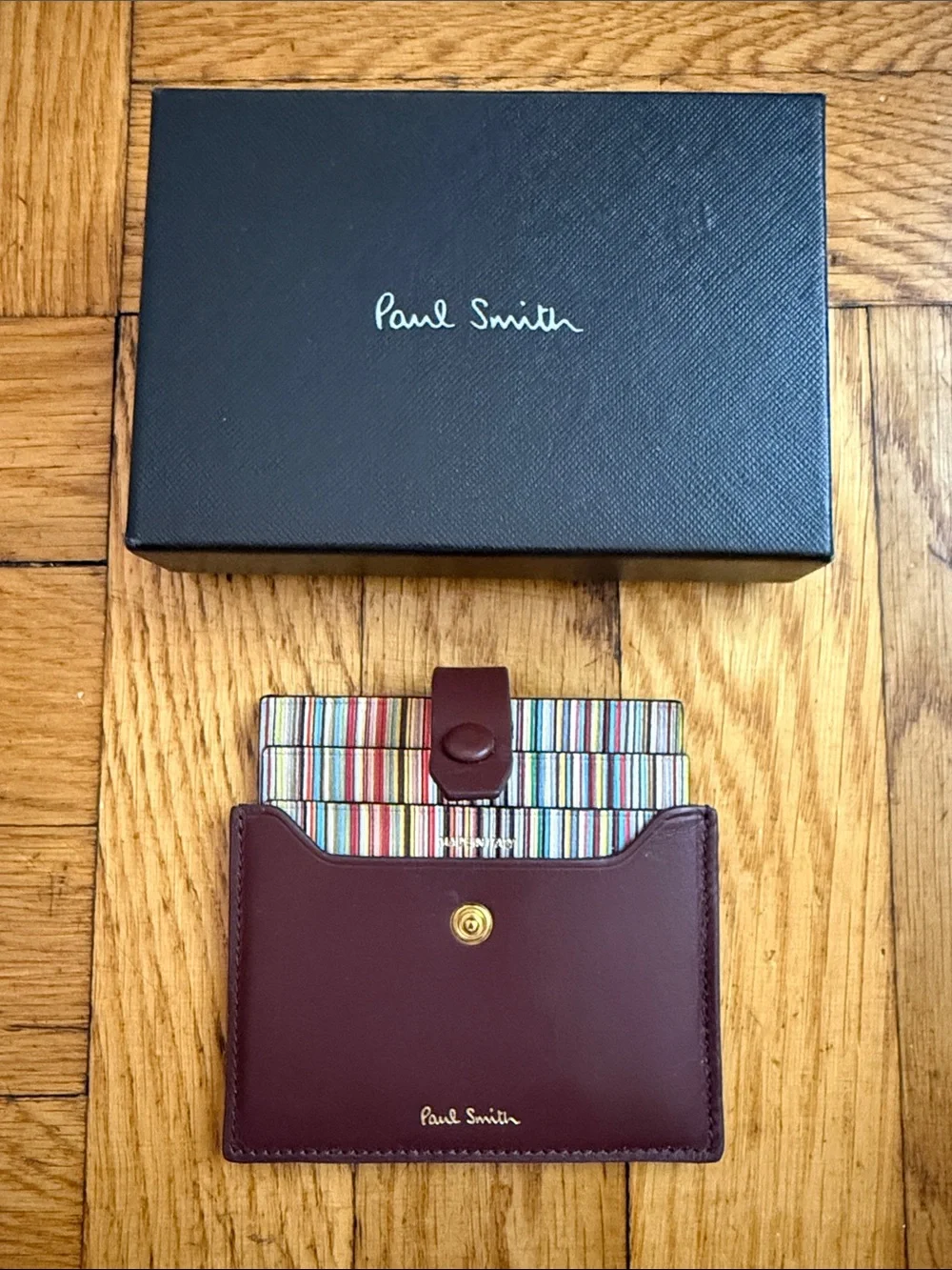 Paul Smith Leather Credit card Holder With ‘Signature Stripe’ Pull Out